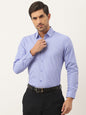 Mens Cotton Blue & Off White Checked Formal Shirt