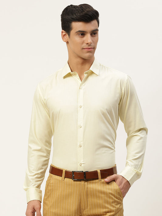 Men's Cotton Lemon Yellow Classic Formal Shirt