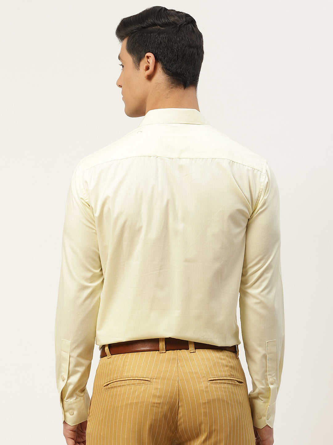 Men's Cotton Lemon Yellow Classic Formal Shirt