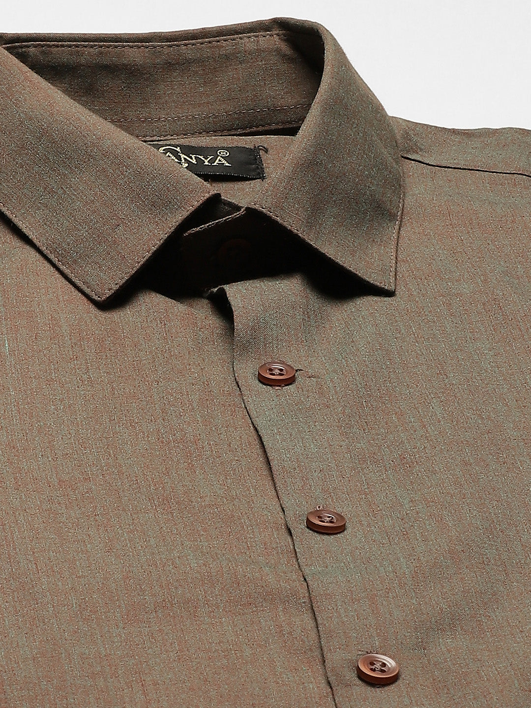 Men's Cotton Dark Brown Classic Formal Shirt