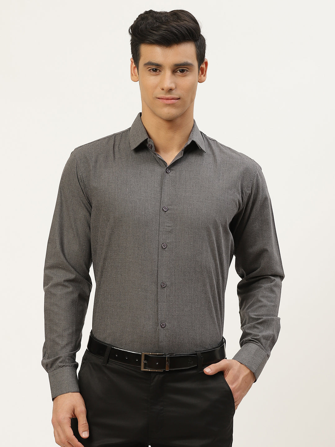 Men's Cotton Charcoal Grey Classic Formal Shirt