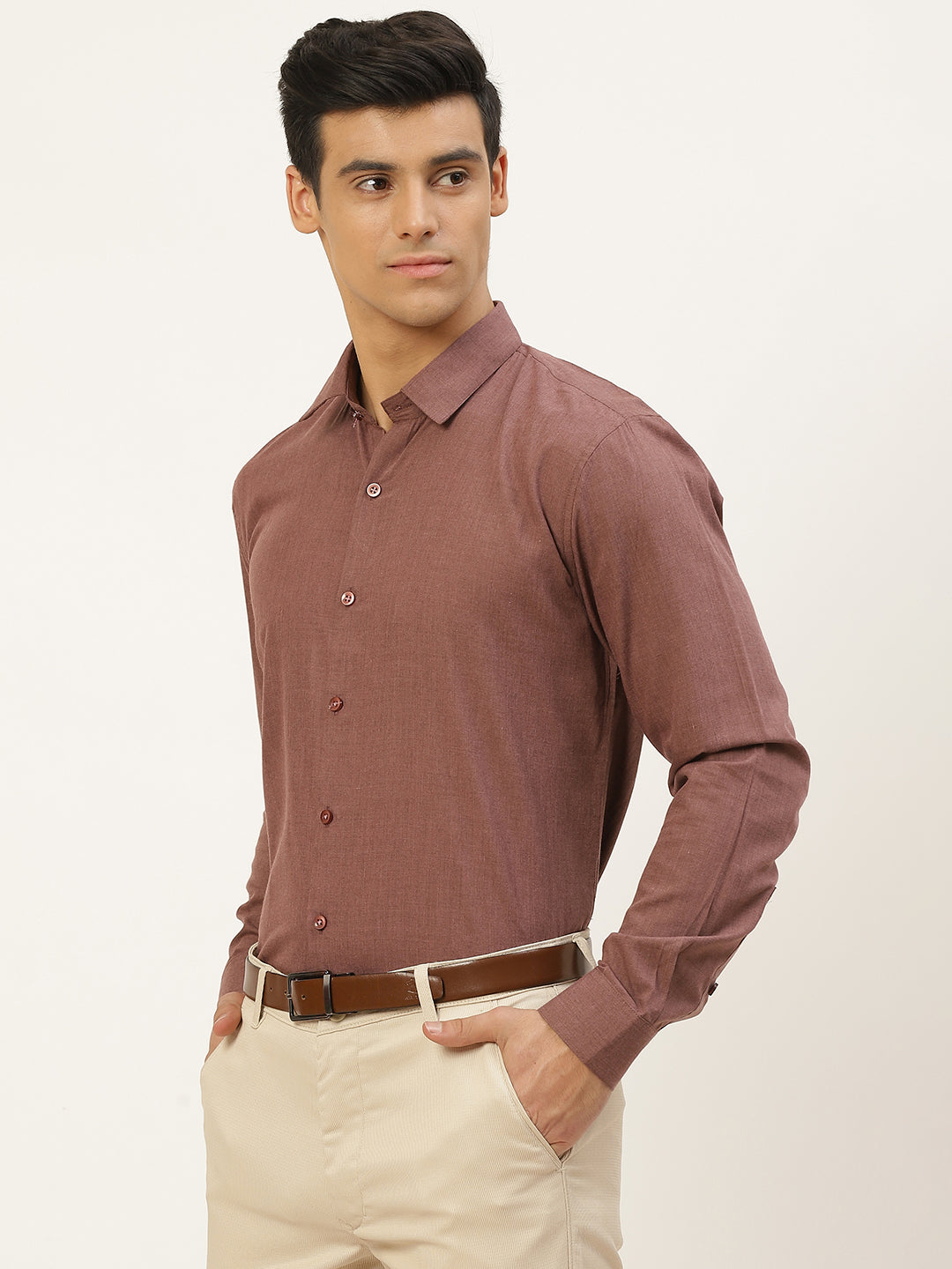 Men's Cotton Wine Classic Formal Shirt