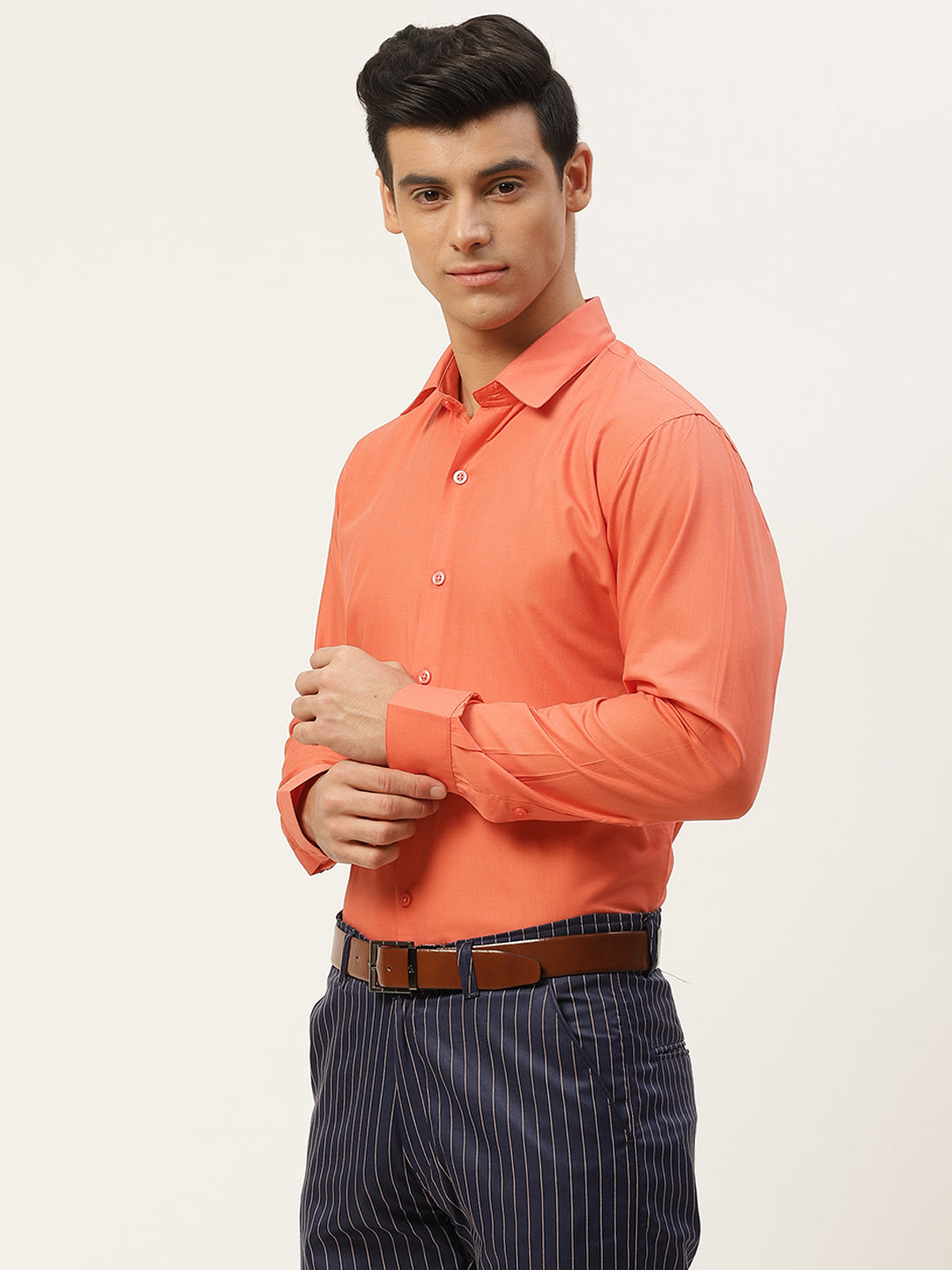 Men's Cotton Orange Classic Formal Shirt