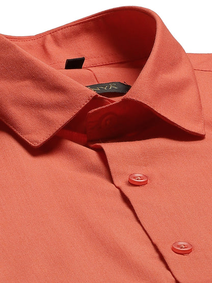 Men's Cotton Orange Classic Formal Shirt