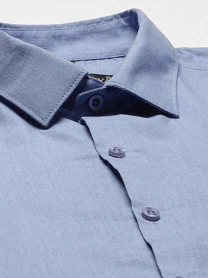 Men's Cotton Blue Classic Formal Shirt