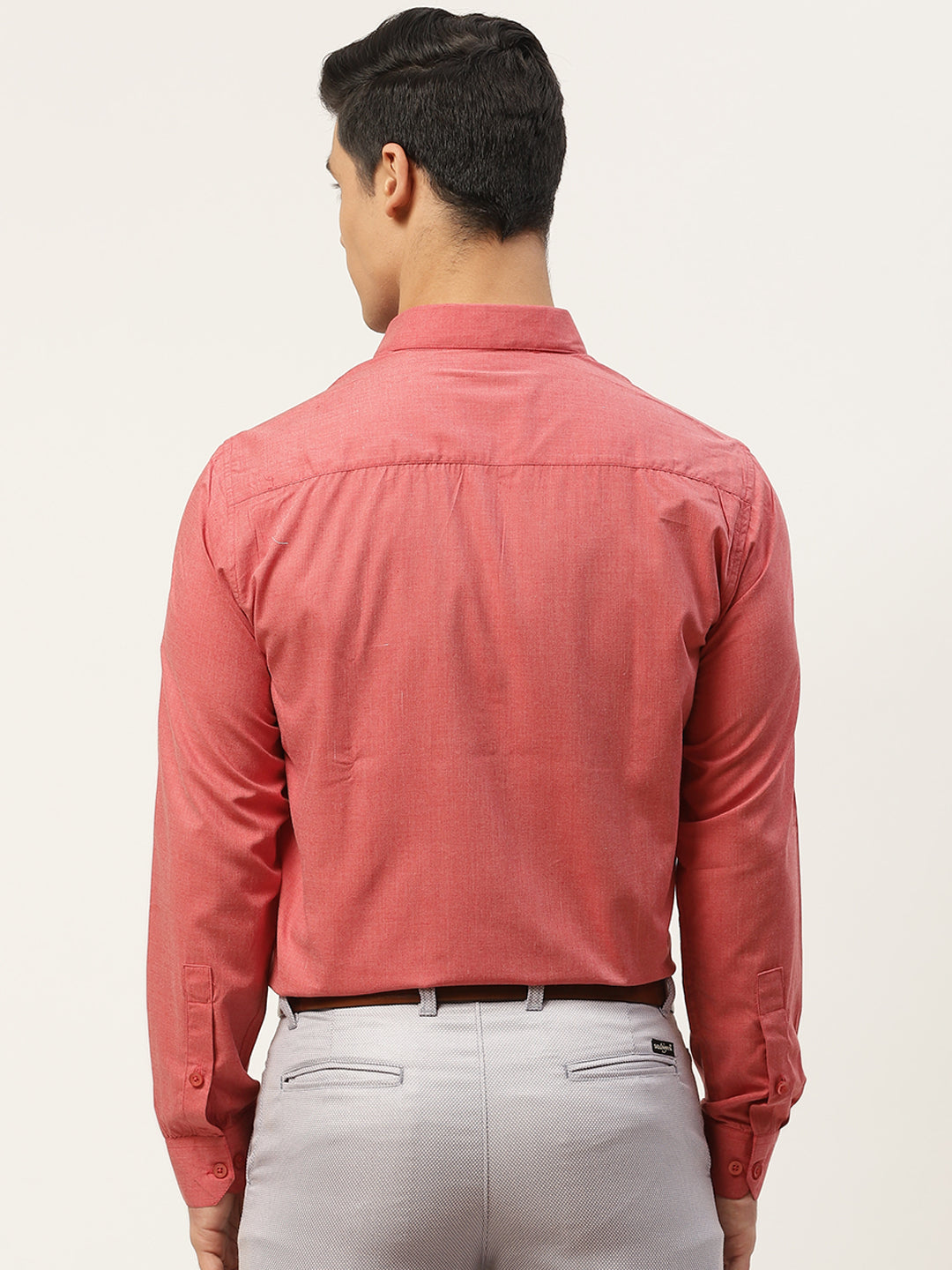 Men's Cotton Coral Red Classic Formal Shirt