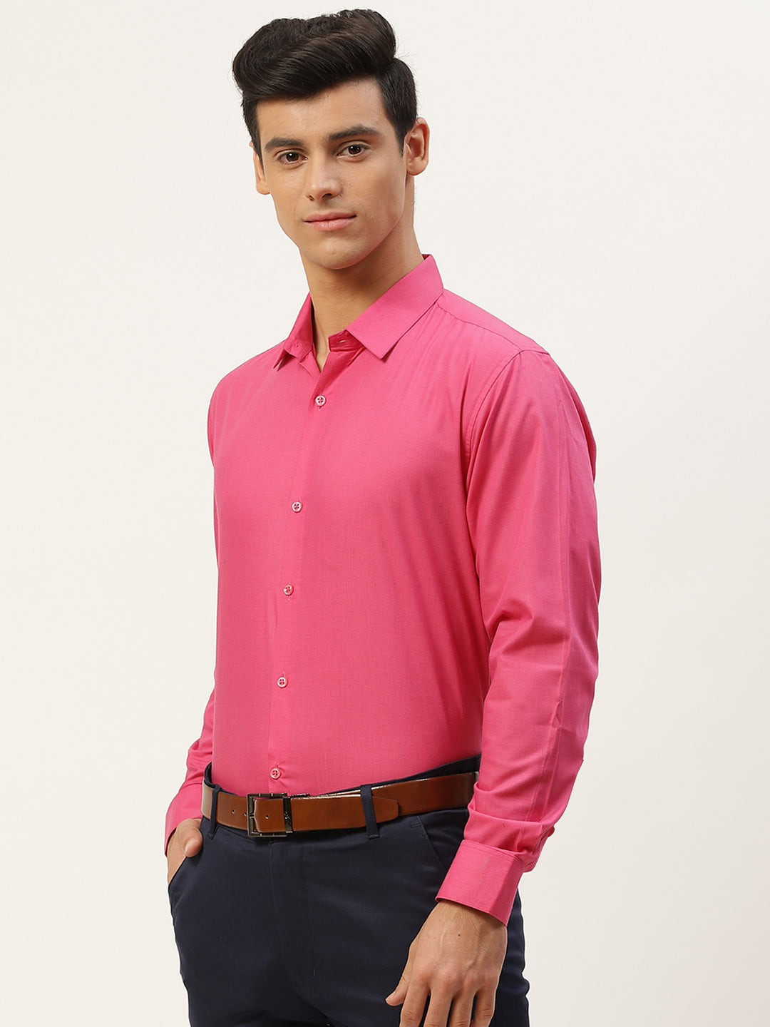 Men's Cotton Dark Pink Classic Formal Shirt