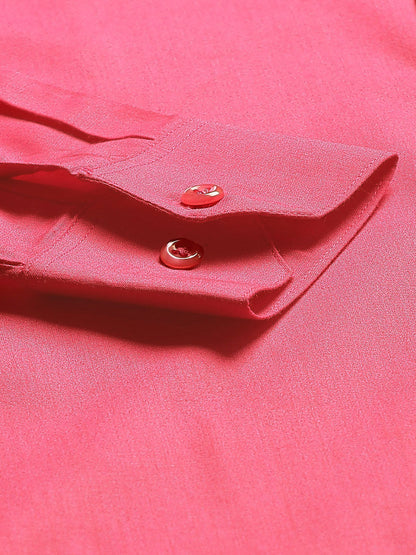 Men's Cotton Dark Pink Classic Formal Shirt