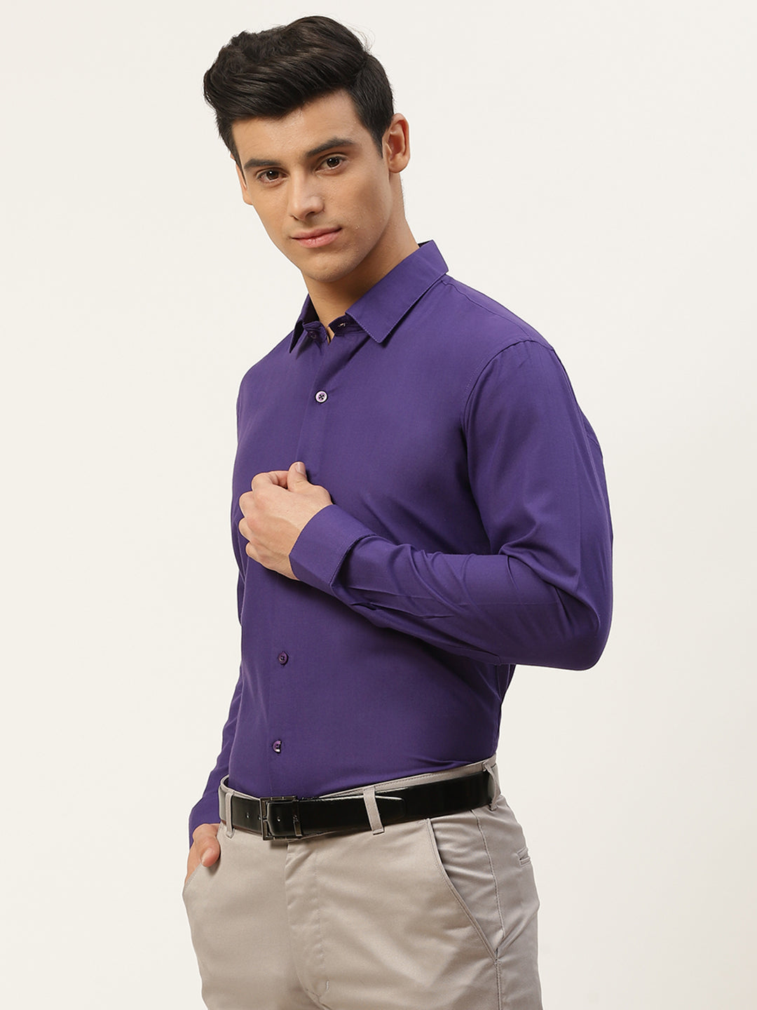 Men's Cotton Royal Blue Classic Formal Shirt