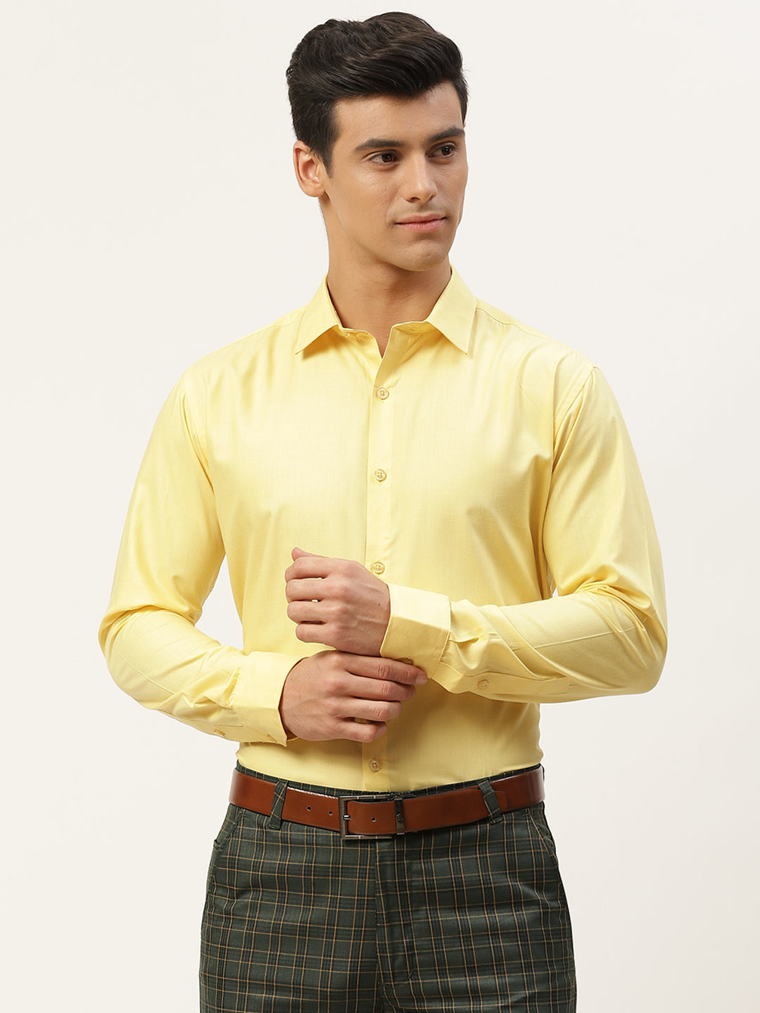 Men's Cotton Yellow Classic Formal Shirt