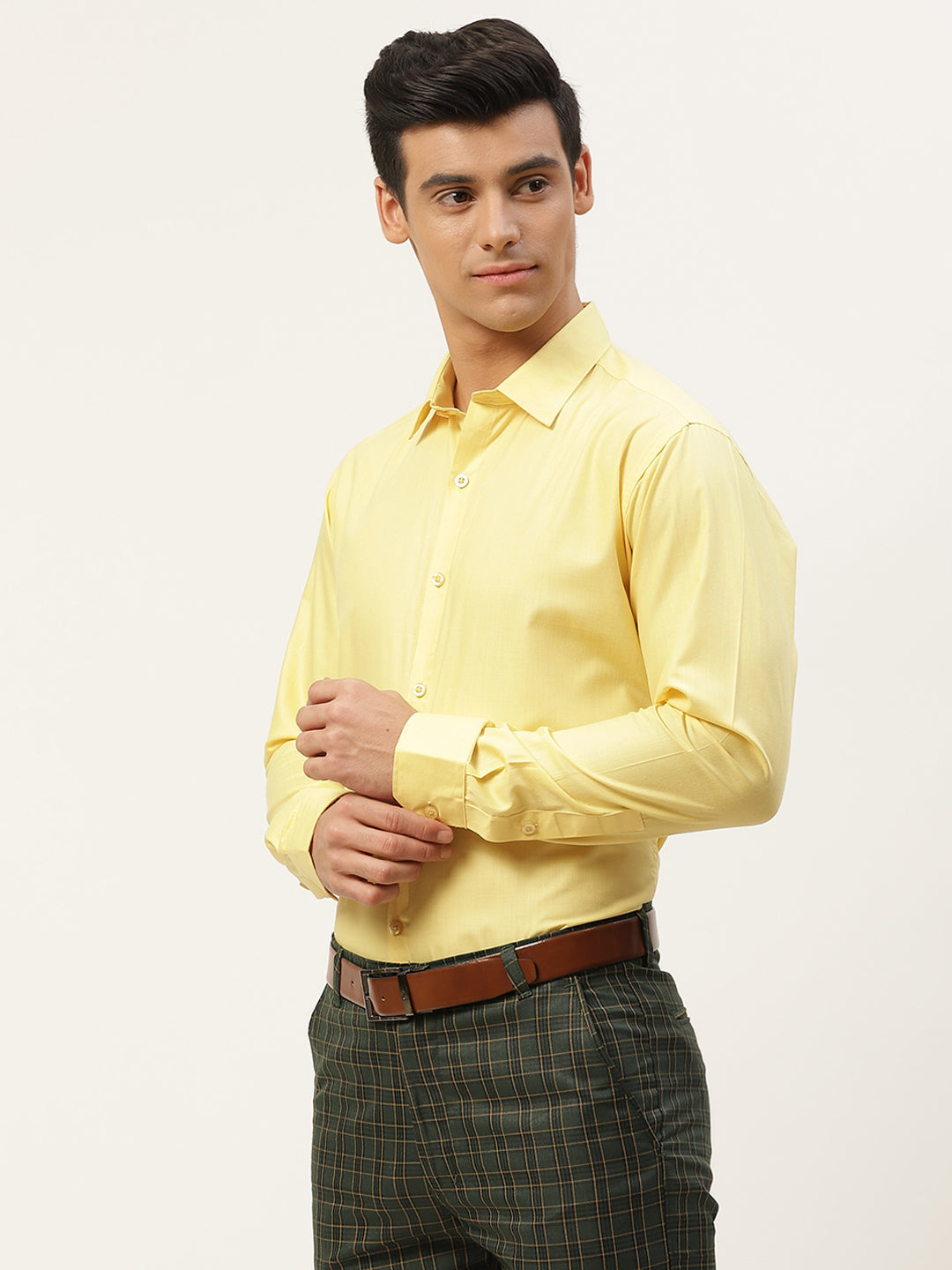 Men's Cotton Yellow Classic Formal Shirt