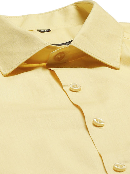 Men's Cotton Yellow Classic Formal Shirt