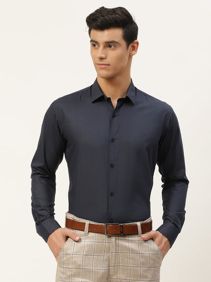 Men's Cotton Navy Blue Classic Formal Shirt