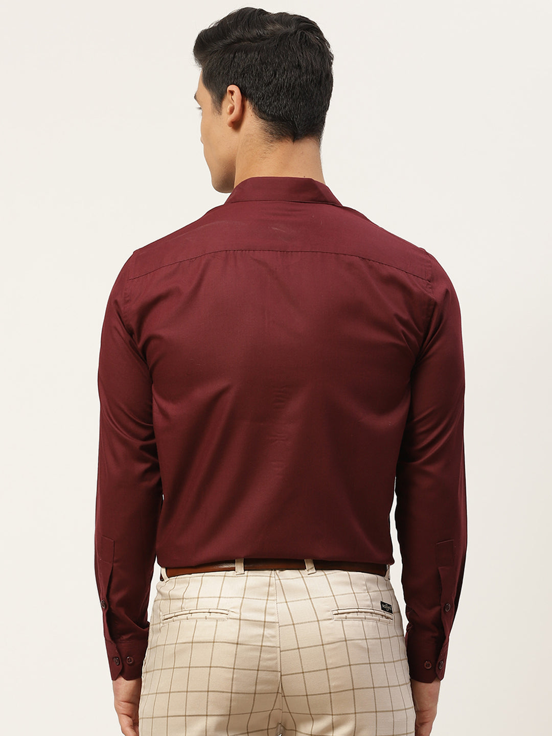 Men's Cotton Maroon Classic Formal Shirt