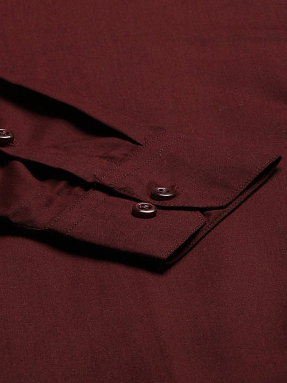 Men's Cotton Maroon Classic Formal Shirt