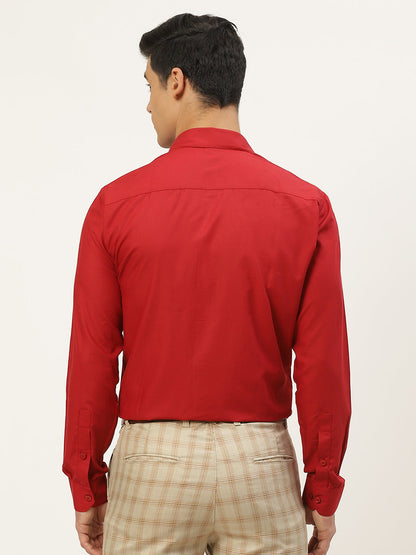 Men's Cotton Red Classic Formal Shirt