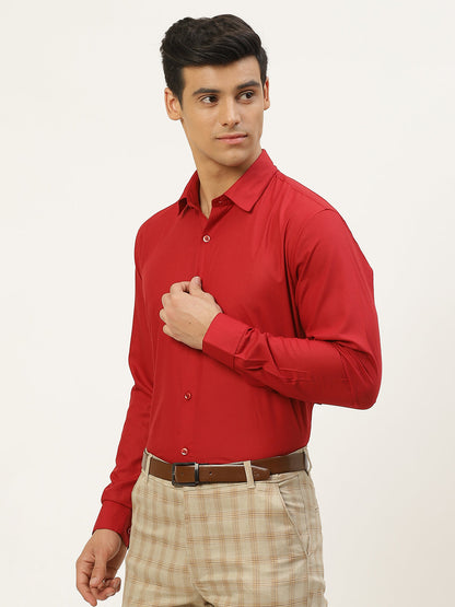 Men's Cotton Red Classic Formal Shirt