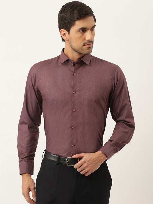 Men's Cotton Wine Classic Formal Shirt