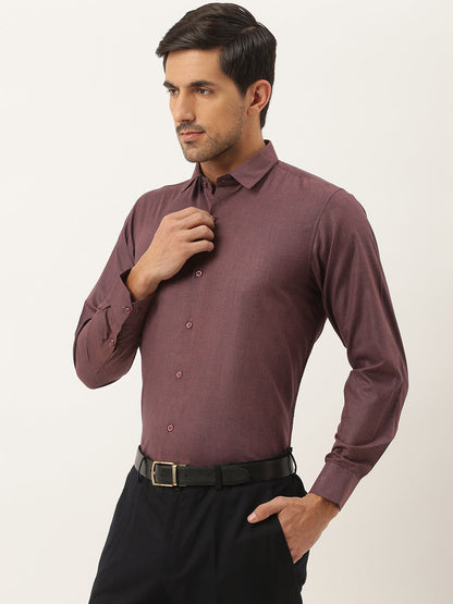 Men's Cotton Wine Classic Formal Shirt