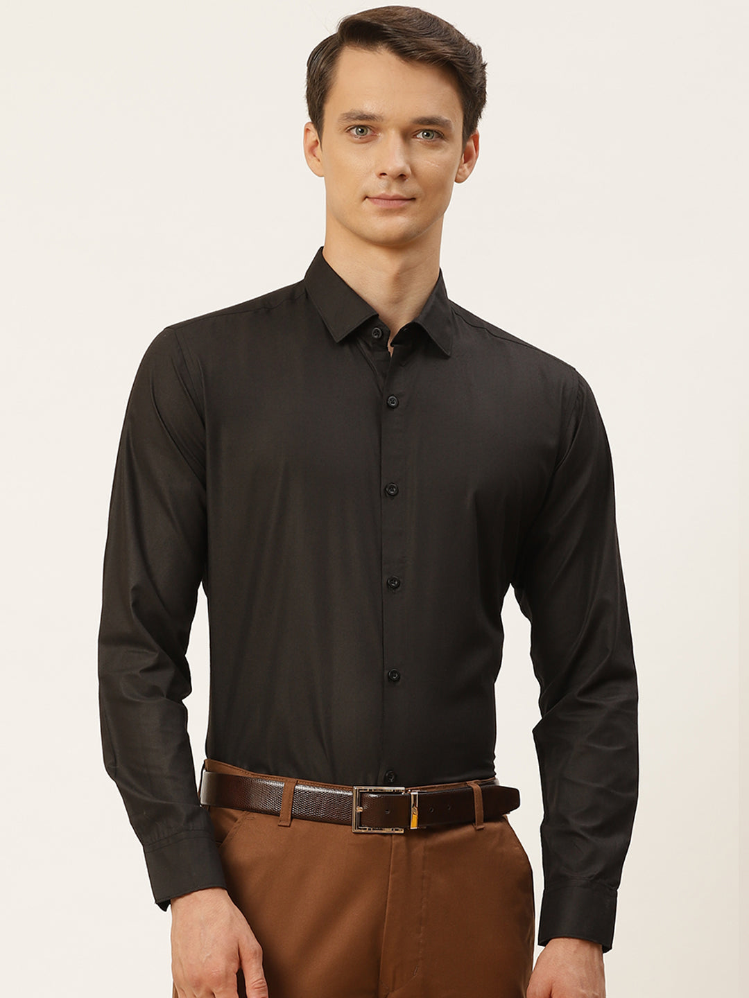 Men's Cotton Black Classic Formal Shirt