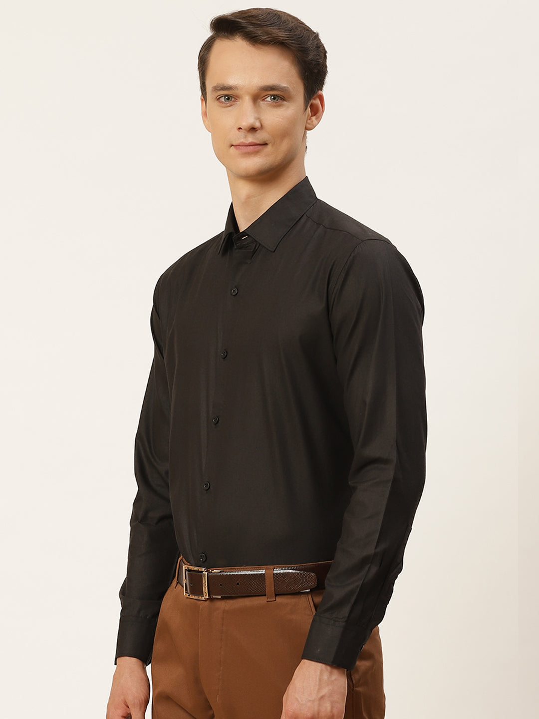 Men's Cotton Black Classic Formal Shirt