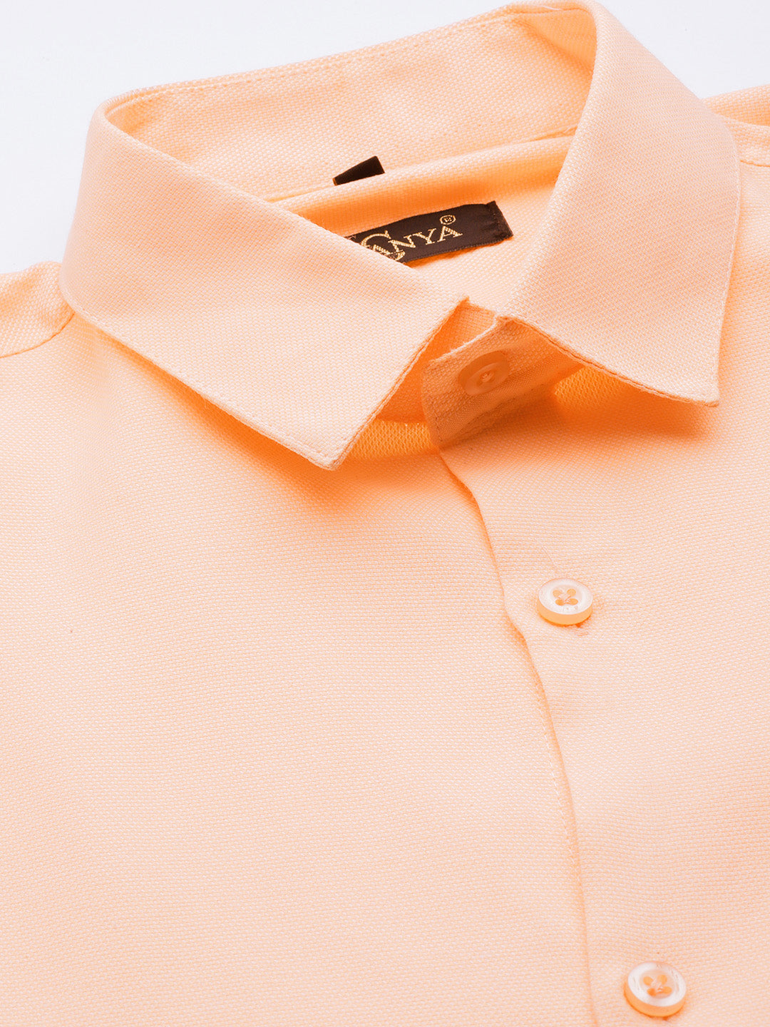 Men's Cotton Peach Self Design Classic Formal Shirt