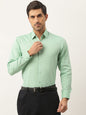 Mens Cotton Green & Black Printed Formal Shirt