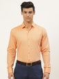 Mens Cotton Peach & Black Printed Formal Shirt