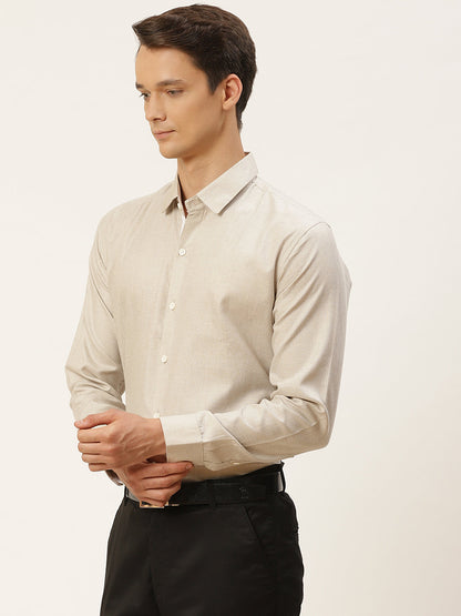 Men's Cotton Linen Light Grey Formal Shirt