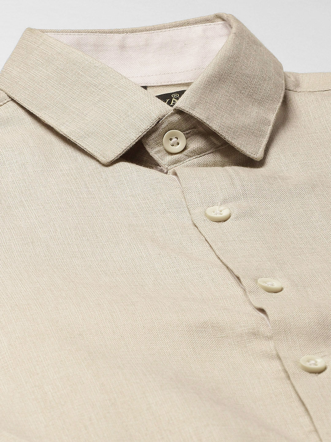 Men's Cotton Linen Light Grey Formal Shirt