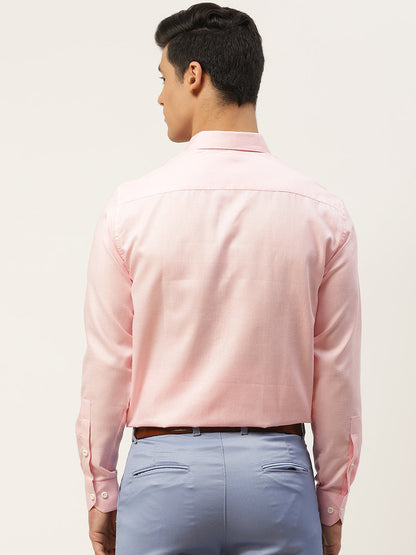 Men's Cotton Linen Pink Formal Shirt