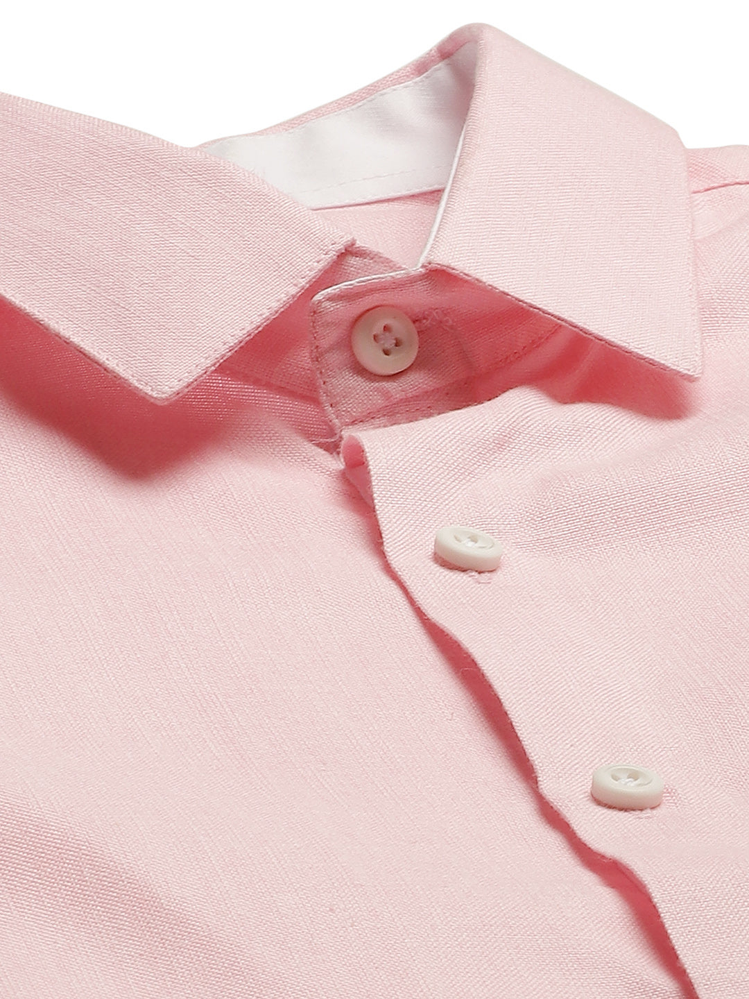 Men's Cotton Linen Pink Formal Shirt