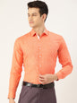 Men's Cotton Linen Orange Formal Shirt