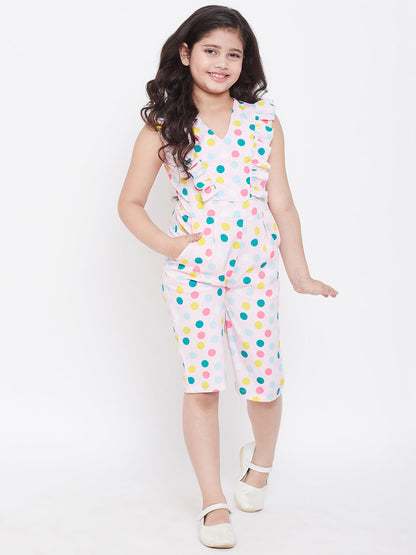 Girl's Printed Jumpsuit Pink