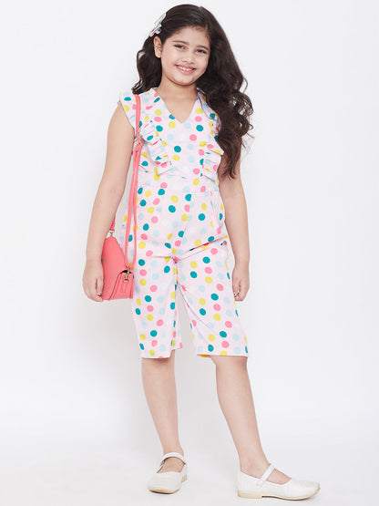 Girl's Printed Jumpsuit Pink