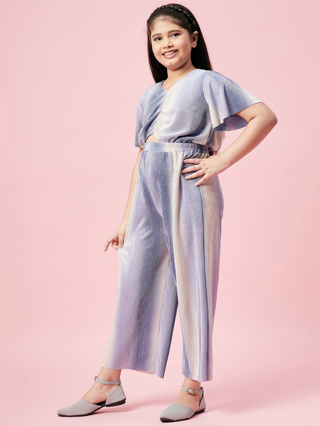 Girl's Solid Jumpsuit Blue