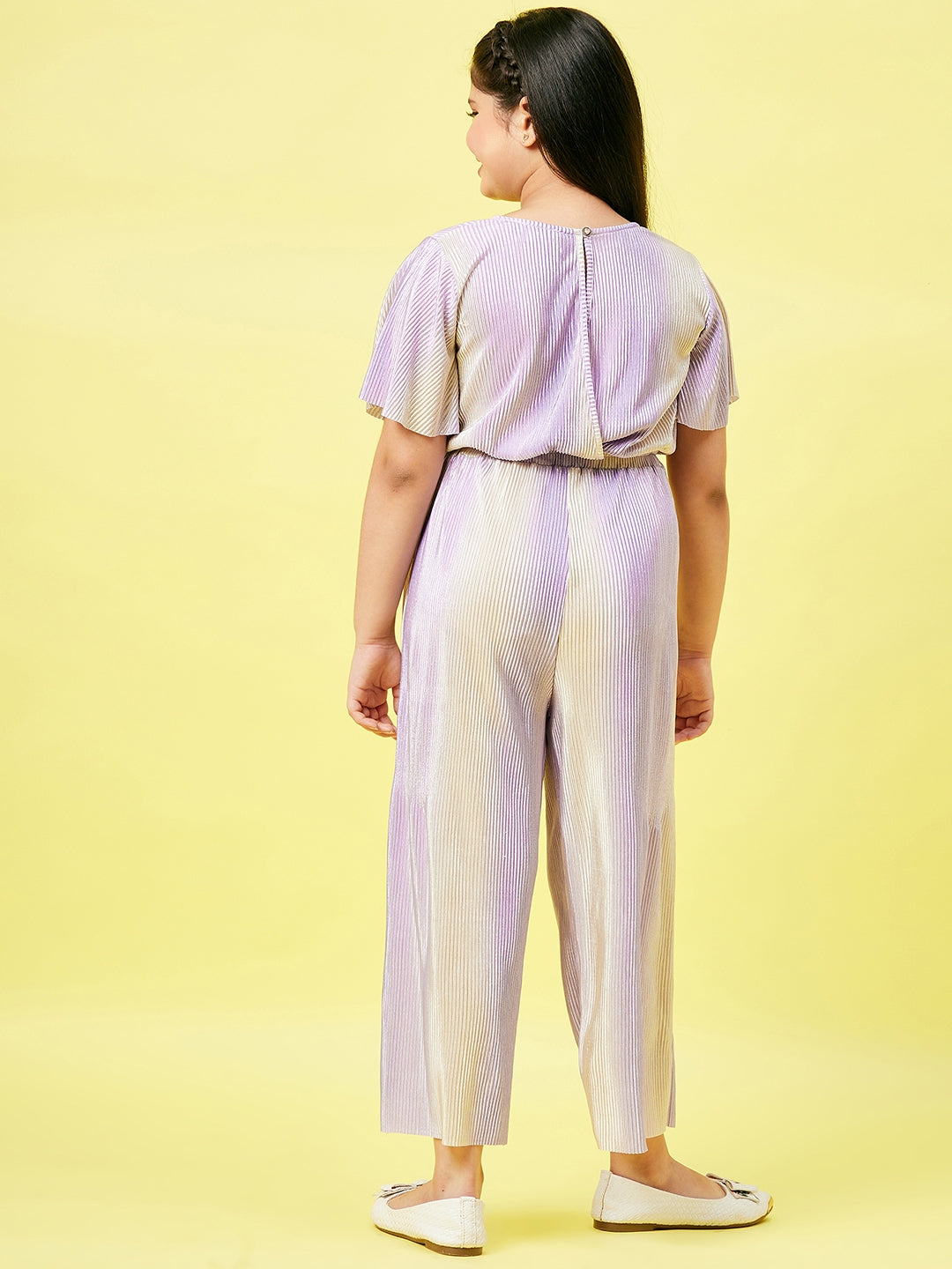 Girl's Solid Jumpsuit Purple