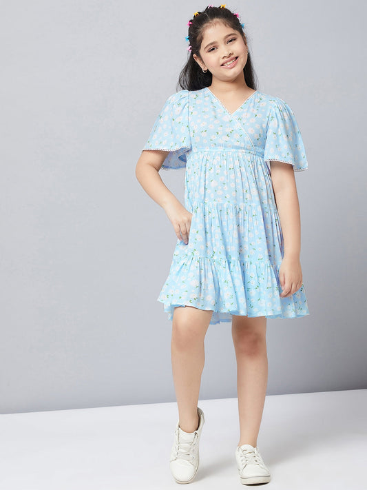 Girl's Printed Dress Blue