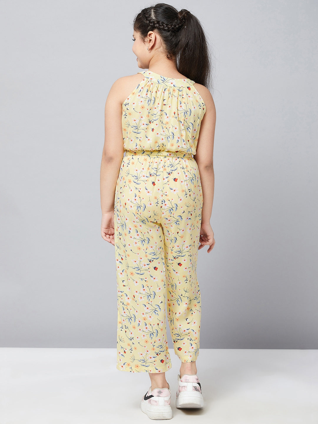 Girl's Printed Jumpsuit Yellow