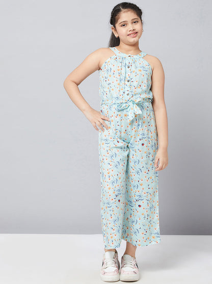 Girl's Printed Jumpsuit Green