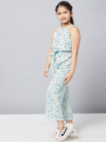 Girl's Printed Jumpsuit Green