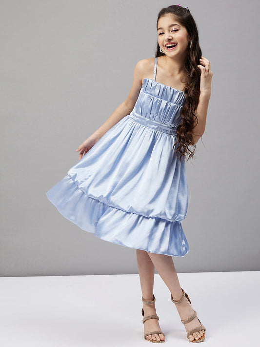 Girl's Solid Dress Blue