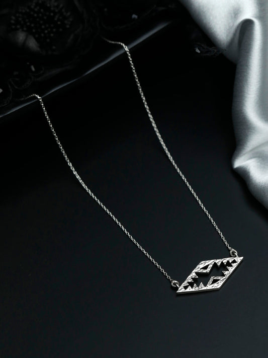 Women's Sterling Silver Geometric Necklace - Priyaasi