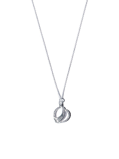 Women's Elegant Swirl Heart Sterling Silver Necklace - Priyaasi