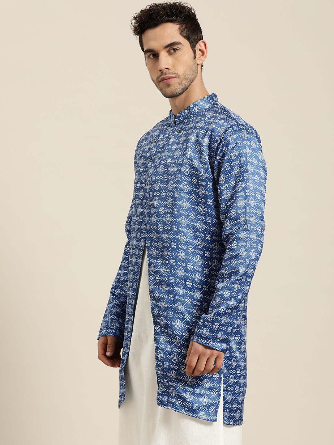 Men's Silk Blend Blue ONLY Sherwani Jacket