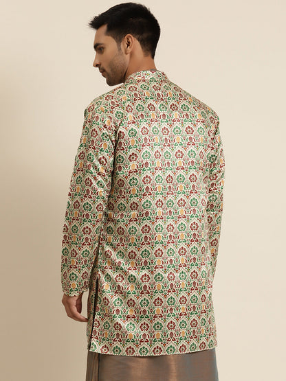 Men's Silk Blend Fawn ONLY Sherwani Jacket