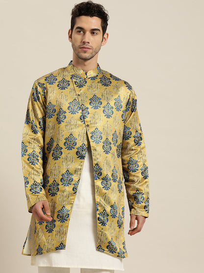 Men's Silk Blend Gold ONLY Sherwani Jacket