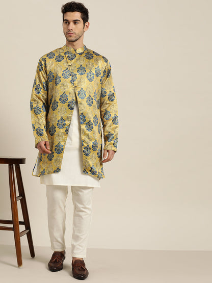 Men's Silk Blend Gold ONLY Sherwani Jacket