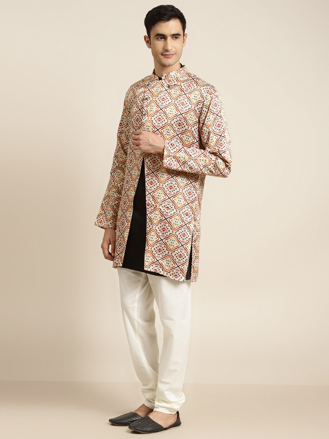 Men's Silk Blend Off White Only Sherwani Jacket