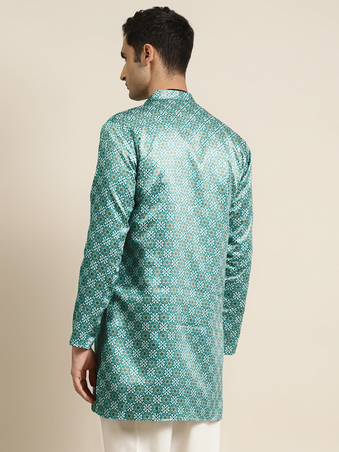 Men's Silk Blend Green Only Sherwani Jacket